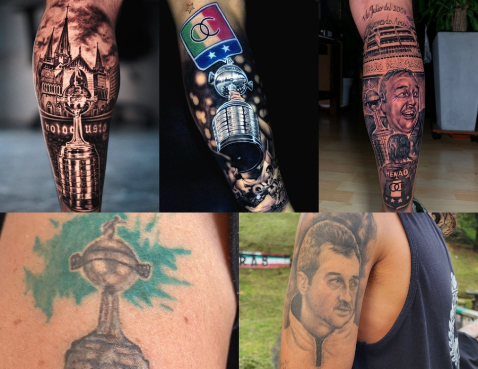 Estos son algunos de los tatuajes de hinchas del Once Caldas en honor al título de la Copa Libertadores. 