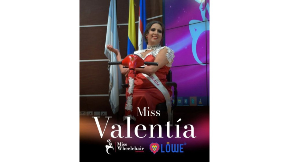 Katerin Sánchez, obtuvo el título de Miss Valentía en Miss Wheelchair Colombia 2024.