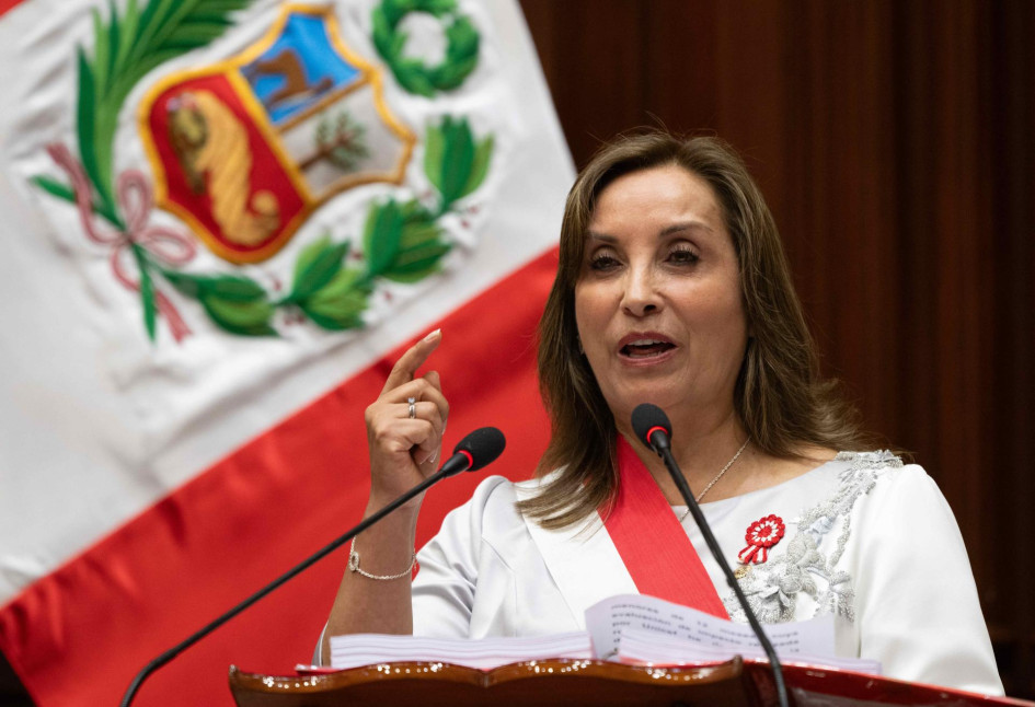 Dina Boluarte, presidenta de Perú.