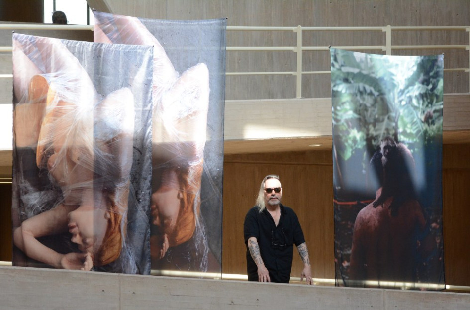 Así estaban expuestas las fotos de su trabajo 'Zurumbático' en el Centro Cultural Universitario Rogelio Salmona.