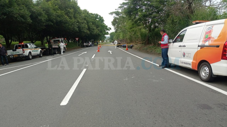 Sitio del accidente. Foto Super Radio TV Chinchiná.