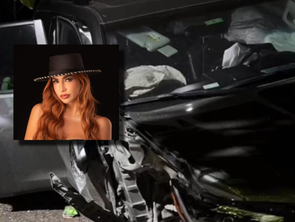 Así quedó el carro en el que viabaja la artista caldense Lady Yuliana.