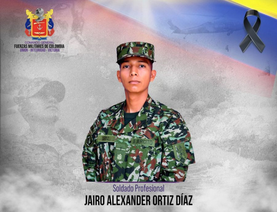 El soldado profesional Jairo Ortiz Díaz