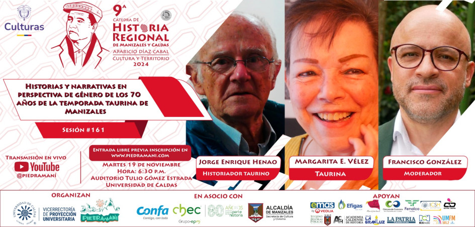 A partir de las 6:30 p.m. en el auditorio Tulio Gómez Estrada de la Universidad de Caldas.