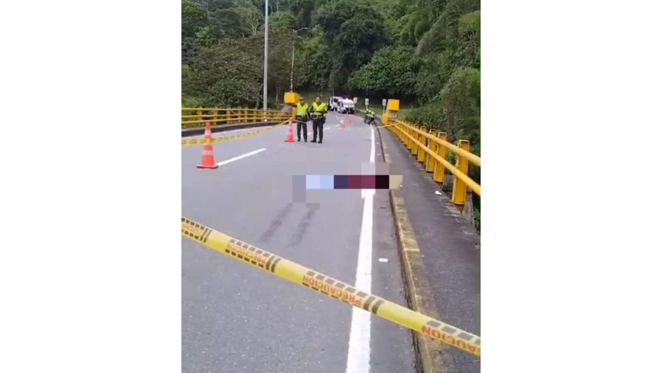 Uno de los dos accidentes fatales de ayer en Chinchiná.