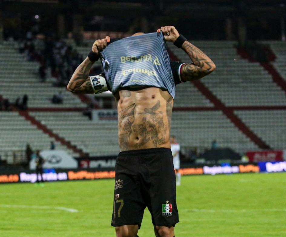  El lamento de Dayro Moreno anoche ante Fortaleza.