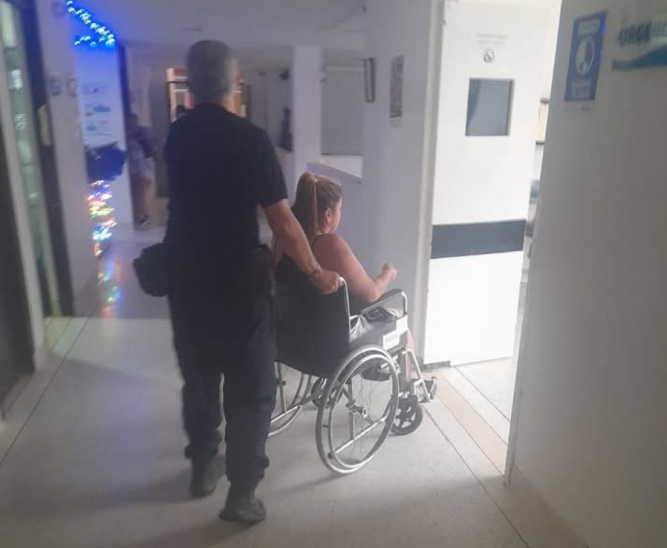 Bomberos atendió a la paciente.