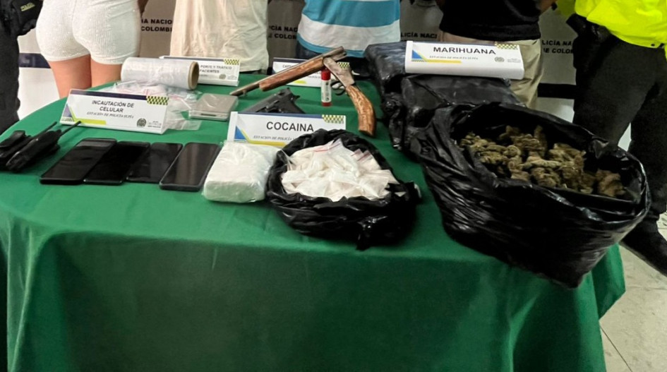 Lo incautado a las 4 personas.