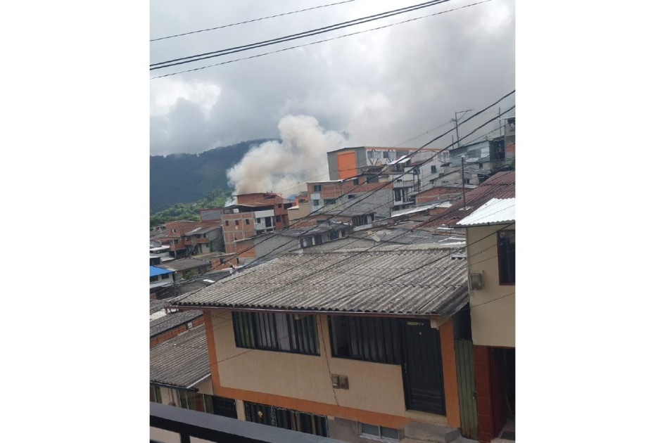 Incendio de una vivienda en el sector de San Vicente en Pensilvania (Caldas). 