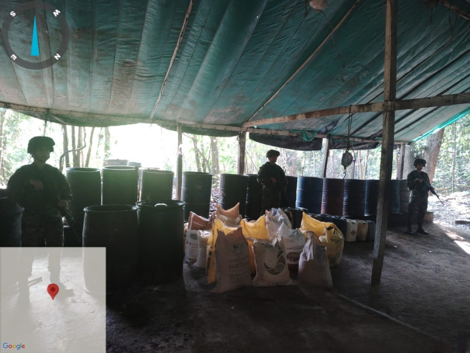 El Ejército incautó este viernes al menos una tonelada de pasta base de coca perteneciente al frente Luis Enrique León Guerra del Eln, en Tibú (Norte de Santander).