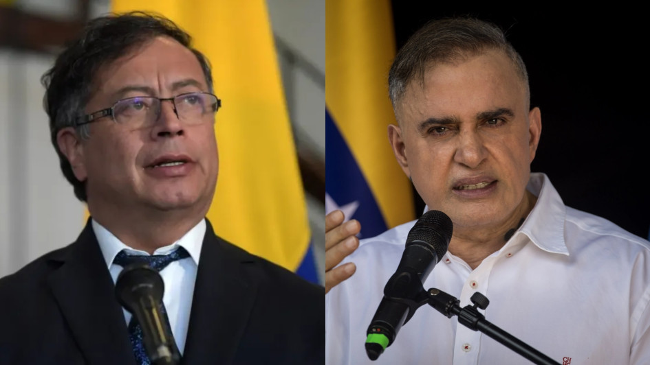 Gustavo Petro (izq.), presidente de Colombia, y Tarek William Saab, fiscal general de Venezuela.