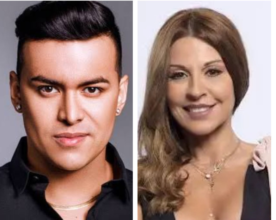 Yeison Jiménez, artista de música popular, y Amparo Grisales, actriz y presentadora caldense.