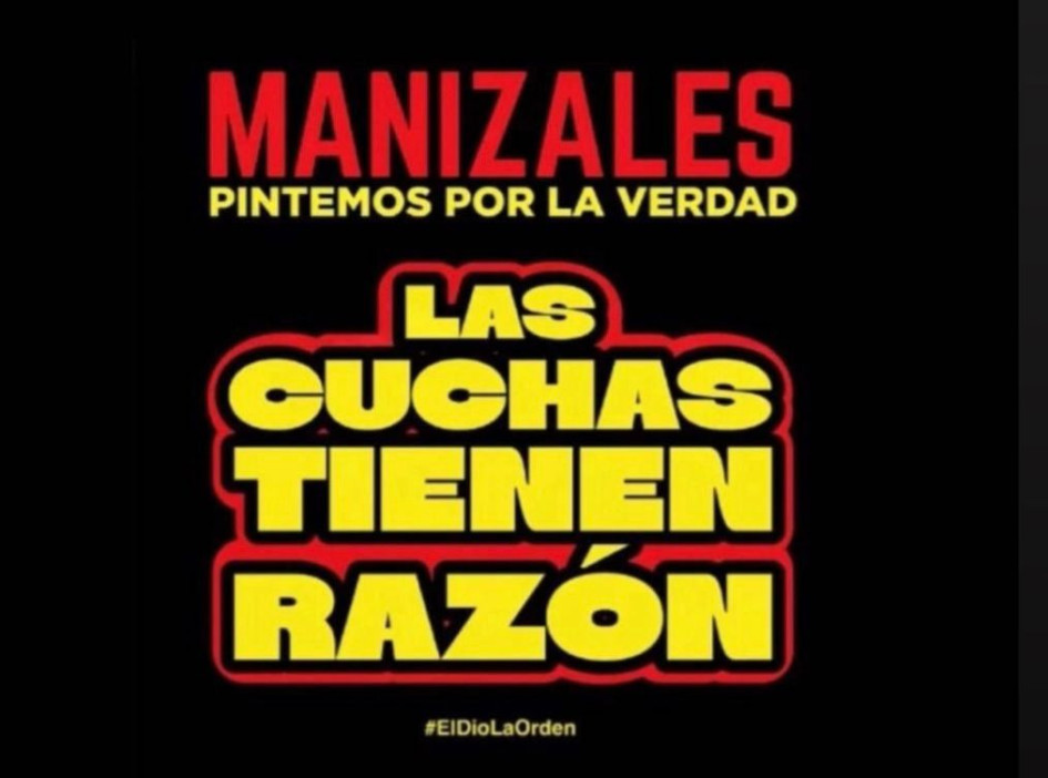 El de arte callejero de Manizales, Pinta Resiste se unen a pintar el mural de Las cuchas tienen la razón y solicitan donaciones. 