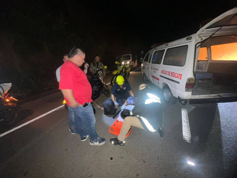 El accidente en moto ocurrió en el sector de Tapias, sobre la vía entre Manizales y Medellín.