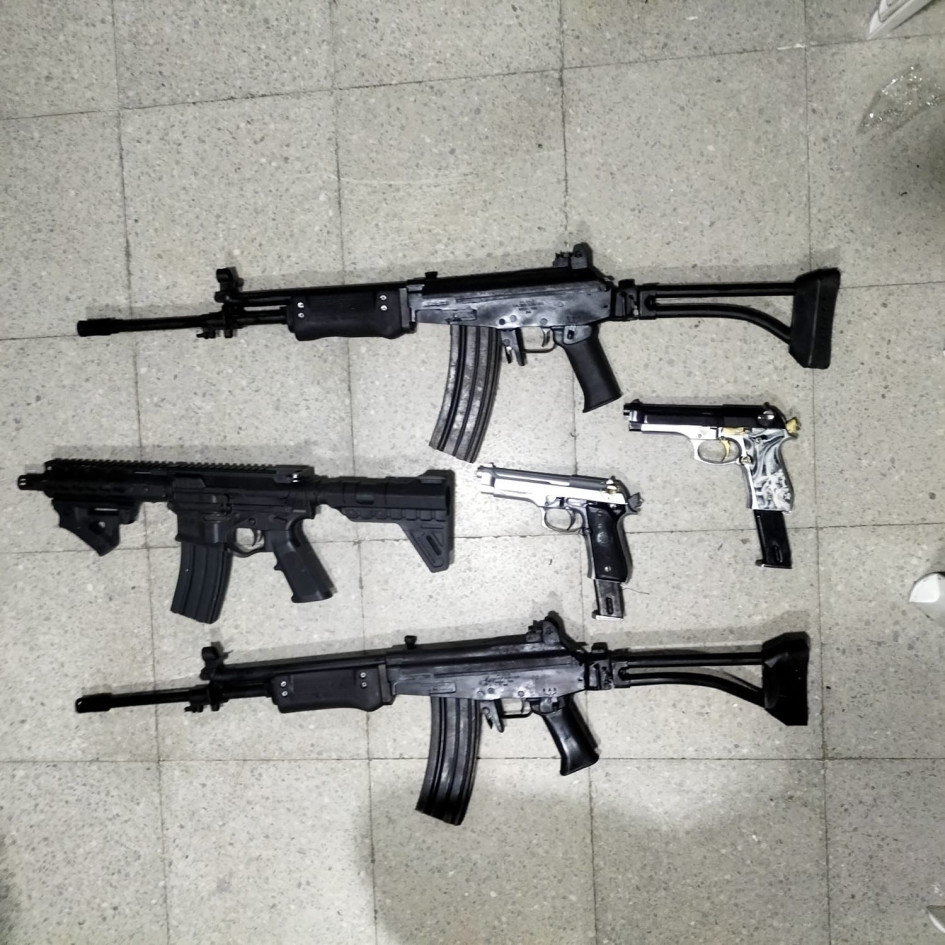 Las armas encontradas por las autoridades.