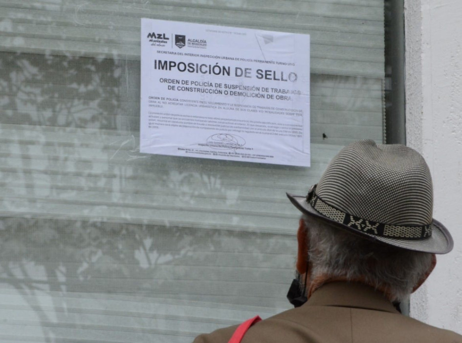 Foto | Freddy Arango | LA PATRIA Después de realizar denuncia Secretaría del Interior suspendió obra sin licencia de construcción.