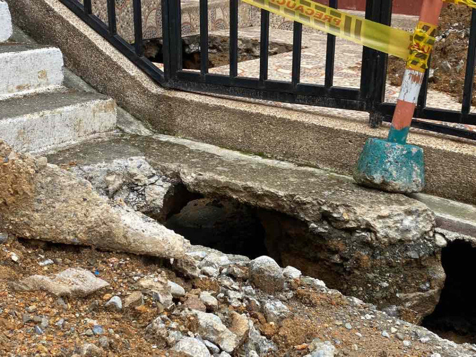 Foto | Cortesía | LA PATRIA Este es el hueco en las escaleras de la calle 31a.