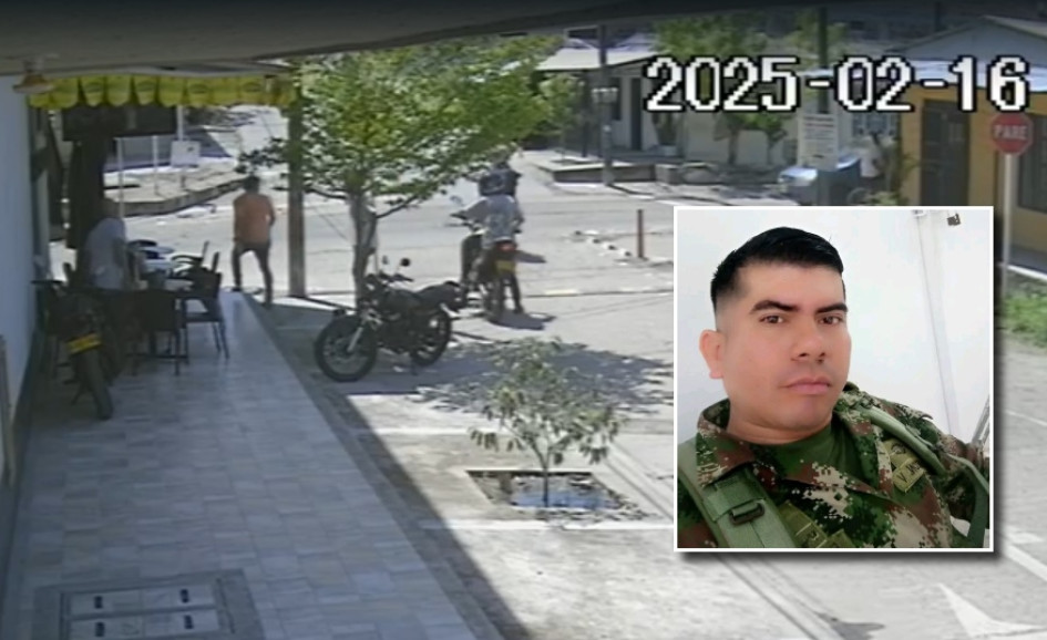 El sargento Diego Giovanny Garzón fue baleado este 16 de febrero en el barrio Obrero de La Dorada (Caldas).