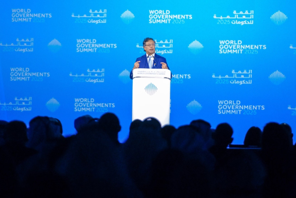 El presidente, Gustavo Petro, en la Cumbre Mundial de Gobiernos 2025 en Dubái.