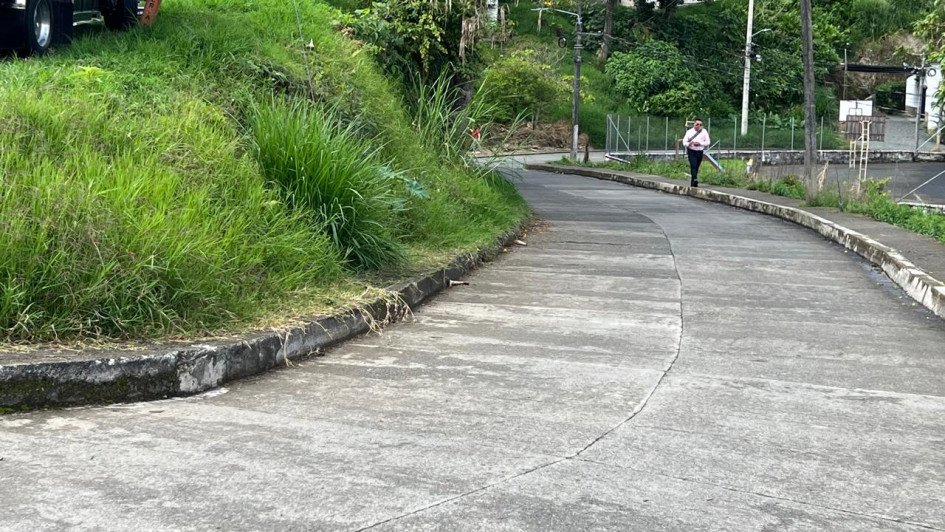 Foto | Cortesía | LA PATRIA  La maleza no deja ni ver parte del andén.