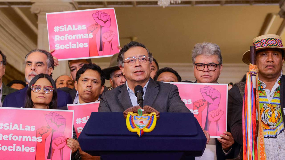 El presidente Gustavo Petro este martes durante la alocución en la que anunció que convocará a una consulta popular.