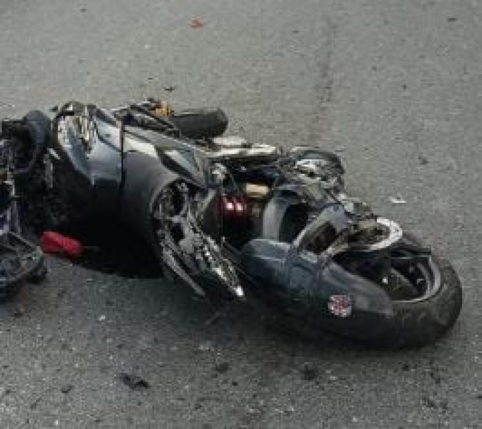 Así quedó la moto.