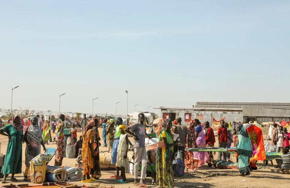 Los centros de tránsito de Renk son el principal punto de llegada a Sudán del Sur de las personas que huyen del conflicto en el vecino Sudán.