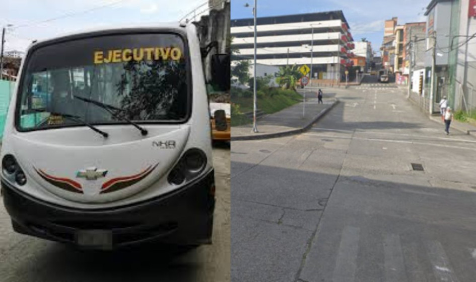 En este sitio se bajaron los atracadores de un colectivo de Gran Caldas el lunes (3 de marzo), frente al Centro de Comercio Informal de Manizales.