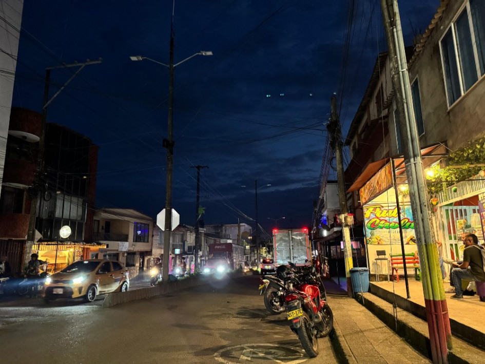 Foto | Cortesía | LA PATRIA Así lucía la zona rosa de Anserma ayer (10 de marzo) en la noche.