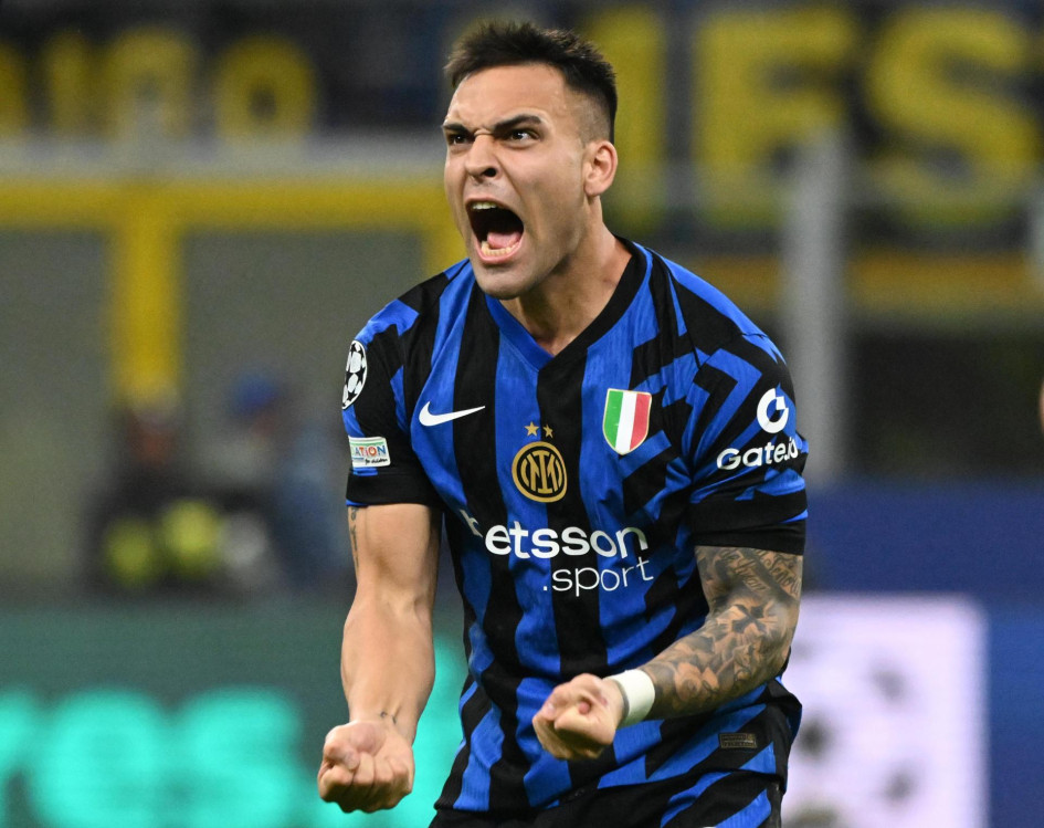 El jugador del Inter Milan Lautaro Martinez celebra