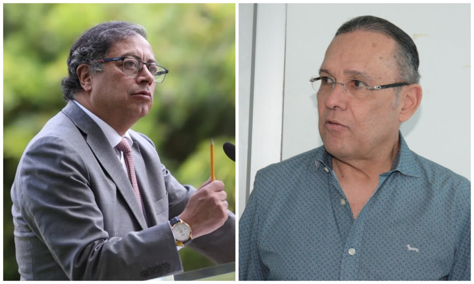Gustavo Petro (izq.), presidente de Colombia, y Efraín Cepeda, presidente del Senado.