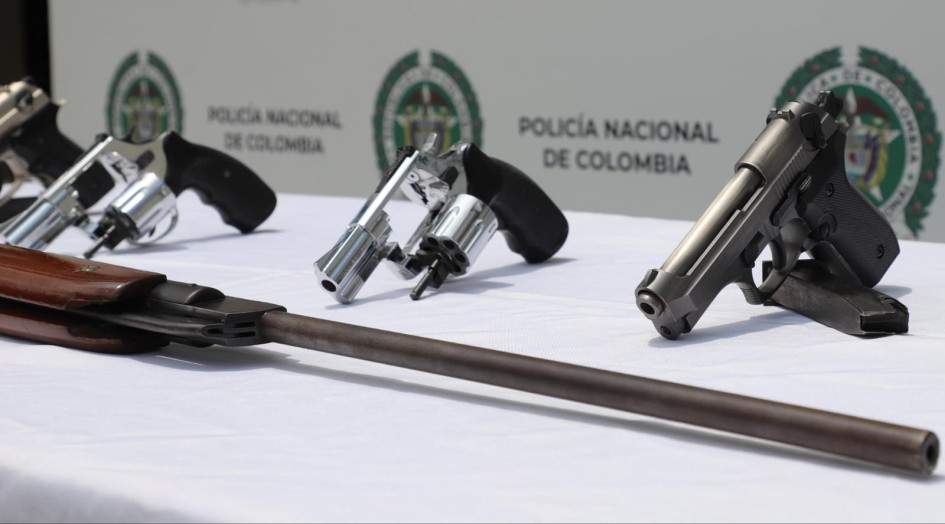 Armas decomisadas por la Policía