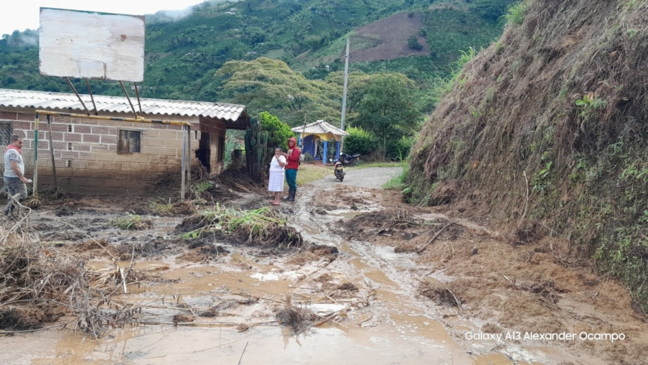 El derrumbe se llevó la casa de Gloria Amparo Pareja, en Monterredondo (Aguadas).