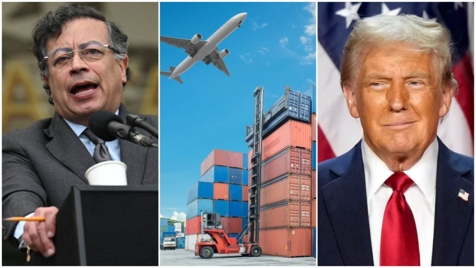 Gustavo Petro (izq.), presidente de Colombia, y Donald Trump, su homólogo estadounidense, que le impuso aranceles del 10% al país andino.