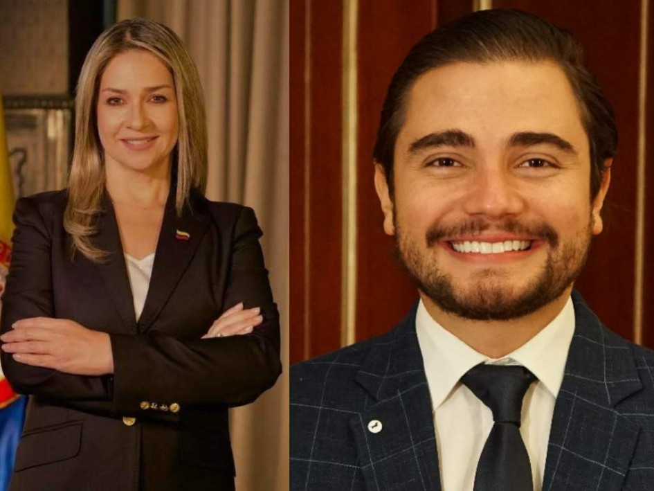 El congresista Santiago Osorio y la candidata presidencial Vicky Dávila. 