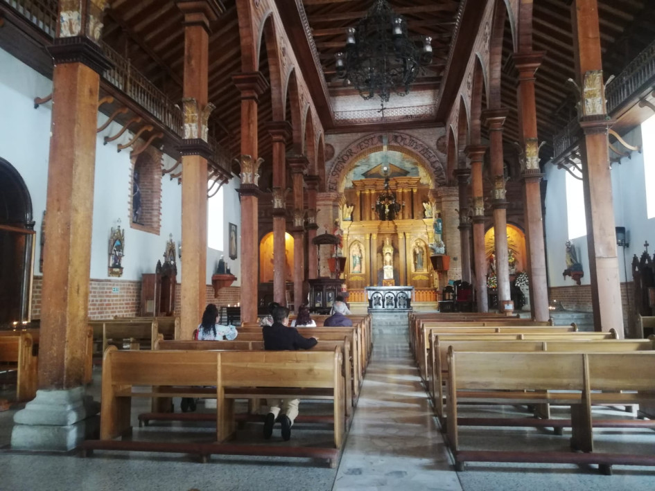 Interior del Templo de San Sebastián, en Riosucio (Caldas)
