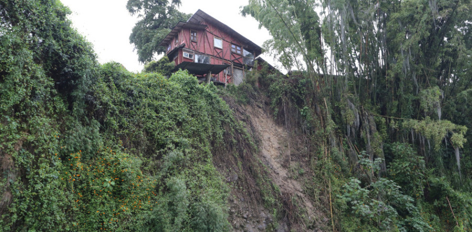 Esta es la vivienda afectada por el deslizamiento. 