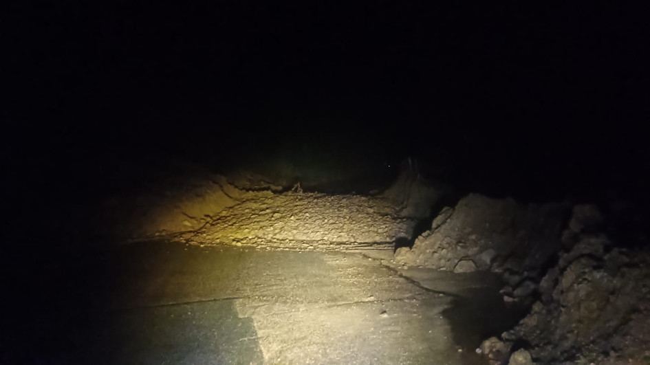 Derrumbe en la vía Manizales - Fresno.