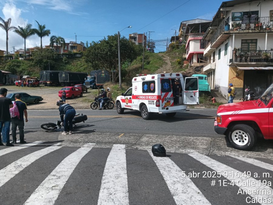 Sector en Anserma donde ocurrió el accidente de tránsito.