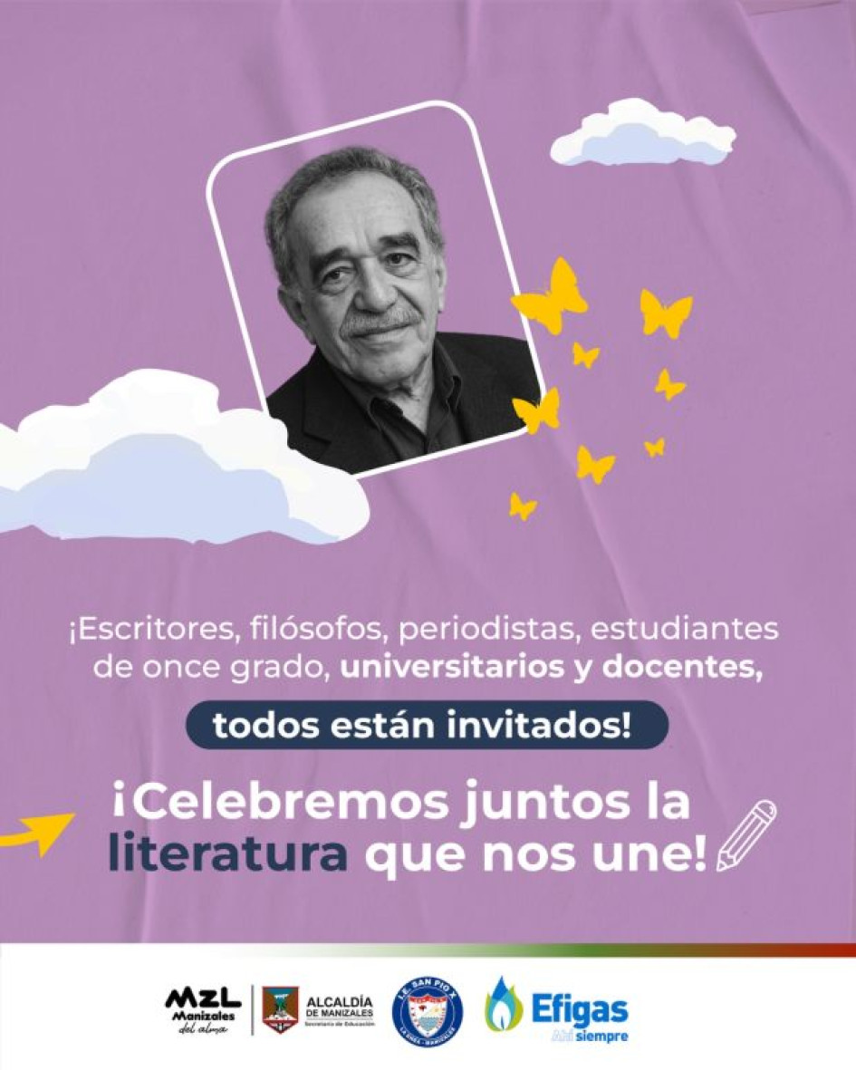 Imagen I Cortesía Alcaldía / Q´HUBO  El reto literario 26 Horas en Macondo, en el colegio Pío XII del barrio La Enea de Manizales, será el 25 y 26 de abril próximos.