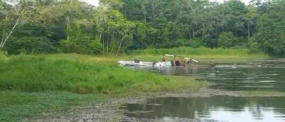 El helicóptero que se accidentó en Bolívar. 