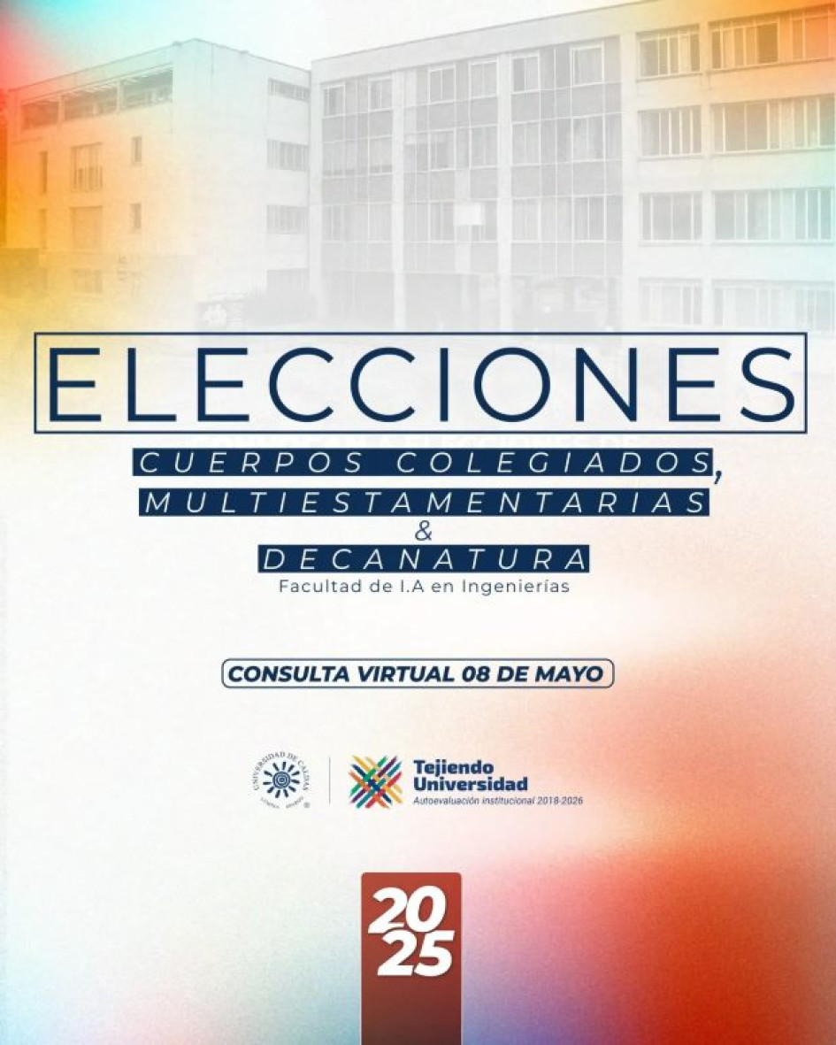 Imagen I Cortesía U. de Caldas I LA PATRIA  La Universidad de Caldas tendrá una jornada clave el 8 de mayo del 2025 en sus procesos democráticos. Ese día tendrá tres elecciones, incluida la que llevará a escoger el decano de la Facultad de Inteligencia Artificial e Ingenierías.