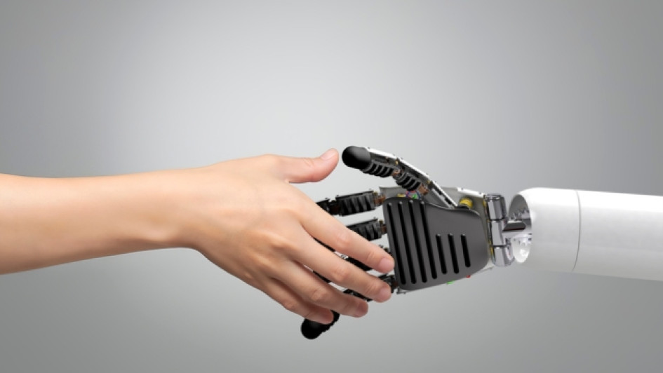 Mano humana y mano robotica