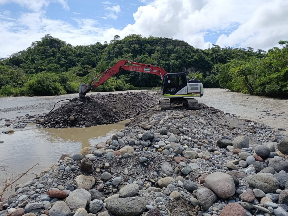 Las obras en el río Guarinó.