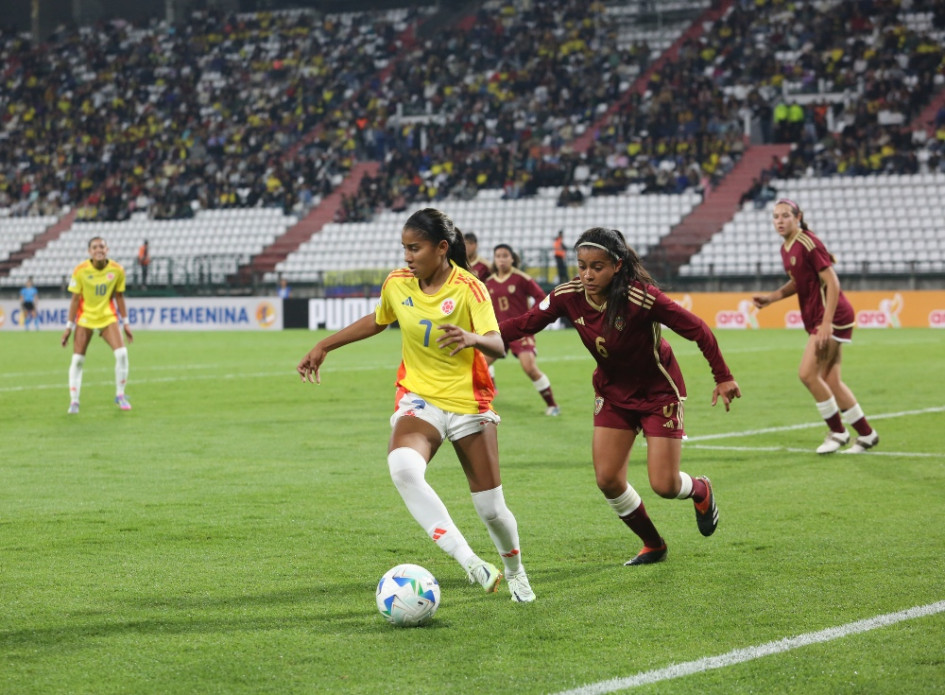 María Alejandra Baldovino es la goleadora de Colombia en el Campeonato Sudamericano Sub-17 Femenino con 7 tantos. Este sábado termina el torneo que tuvo a Manizales como sede.