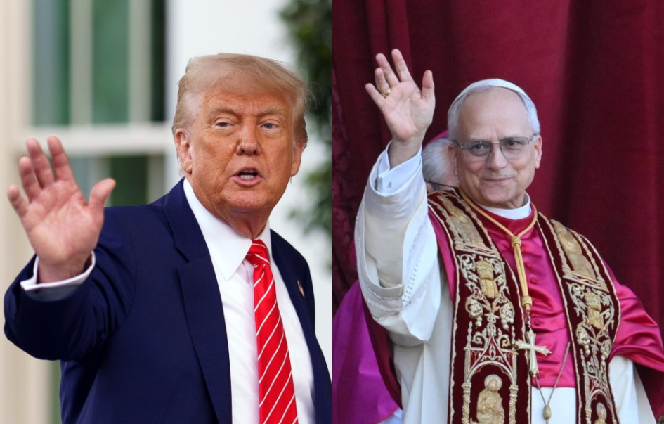 Donald Trump, presidente de Estados Unidos, y el papa León XIV, estadounidense.