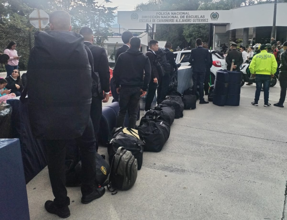 El arribo de los futuros policías.