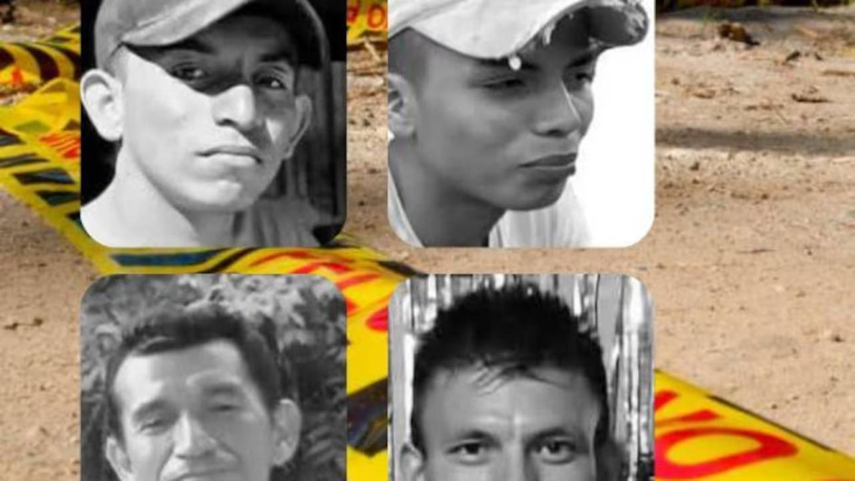 Las cuatro personas asesinadas en el Cauca. 