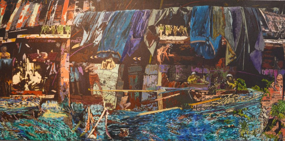 Foto | Freddy Arango | LA PATRIA   Esta es la pintura que más le emociona a Alberto Moreno de la exhibición Agua.