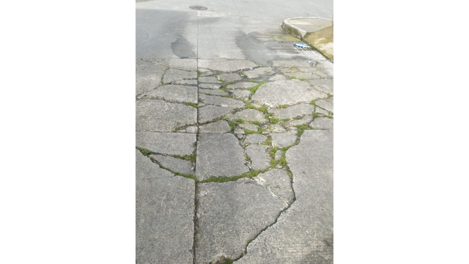 El estado de la vía en el barrio Samaria.